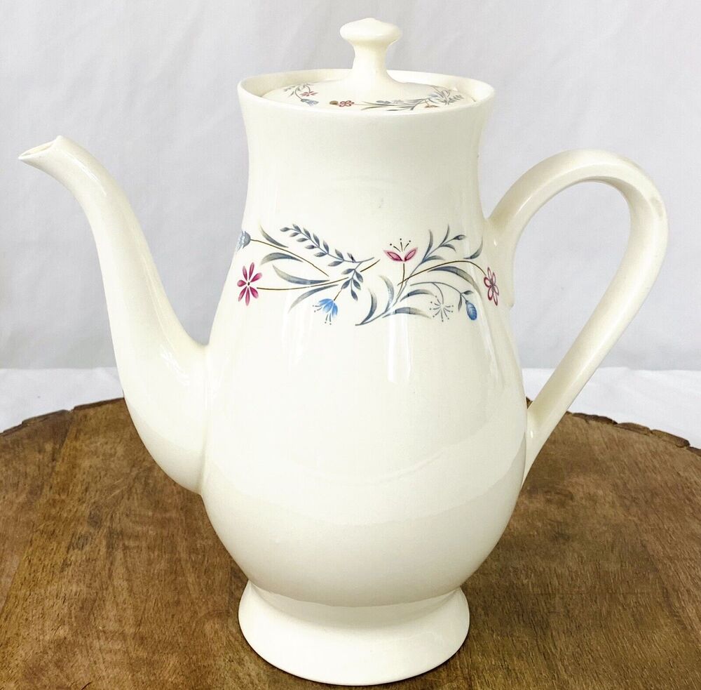 Vintage Chalet Coffee Pot Floral Ceramic Japan Oven Detergent Proof